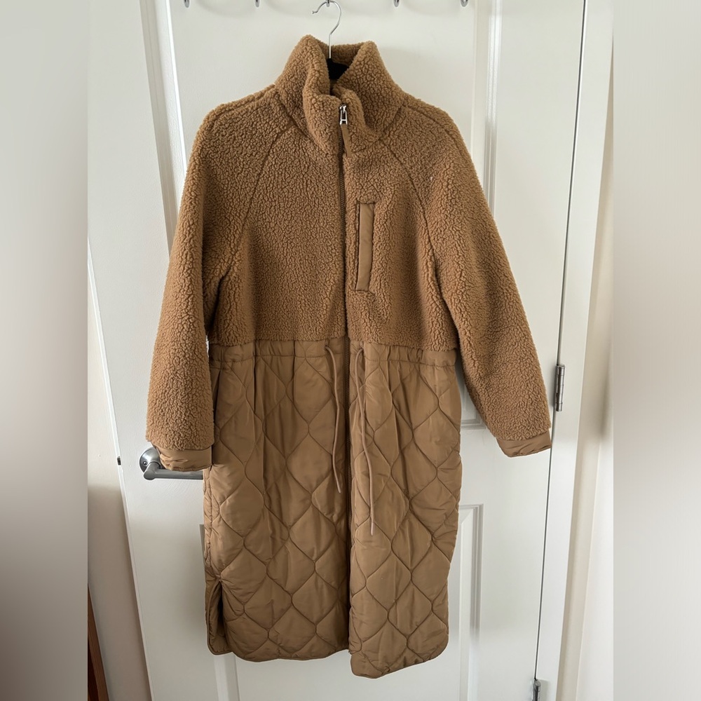 M&S light brown Sherpa coat US Size 6